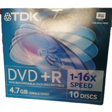 DVD-TDK DVD+R 4,7GB 8X CB-10